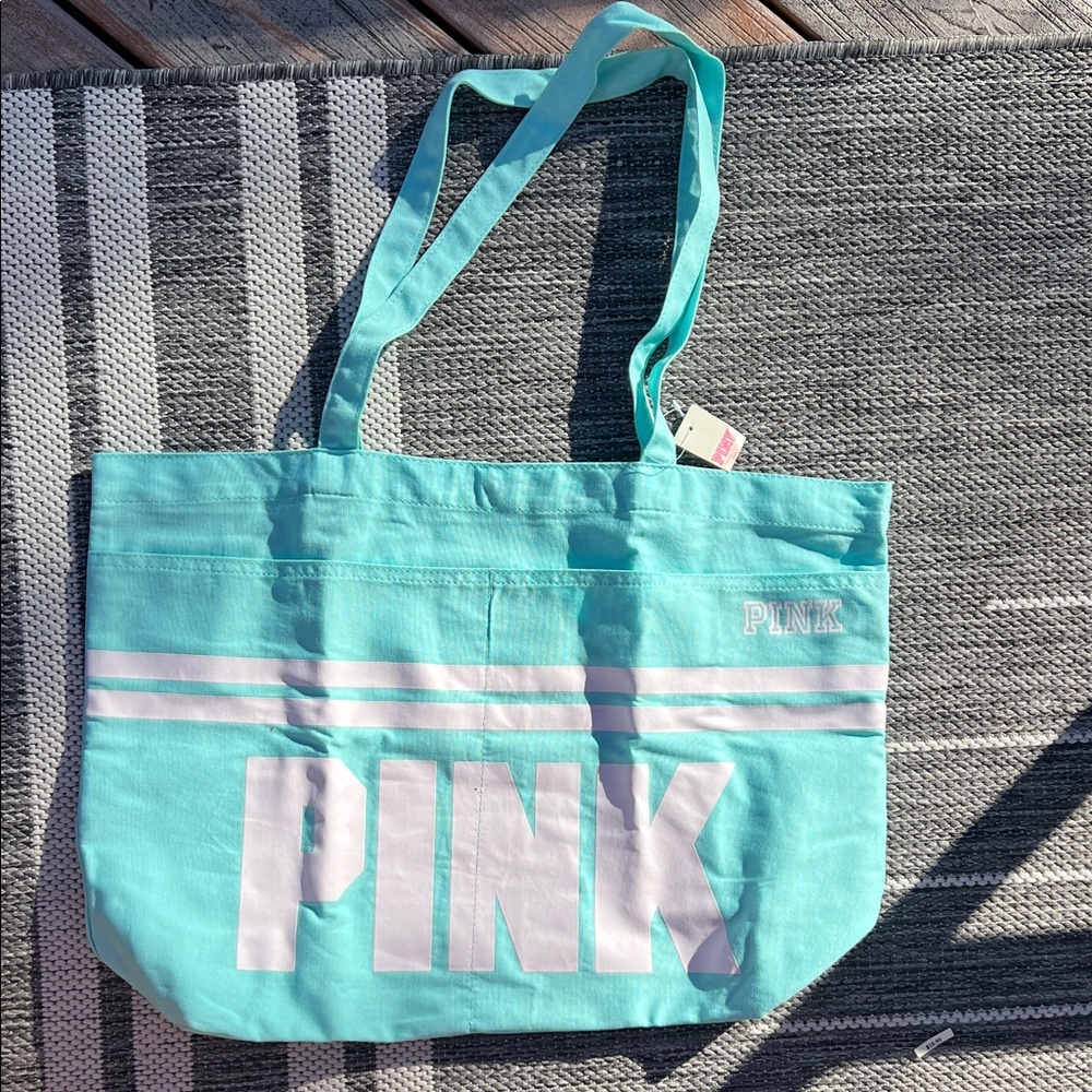 PINK Victoria's Secret Turquoise Tote Bag